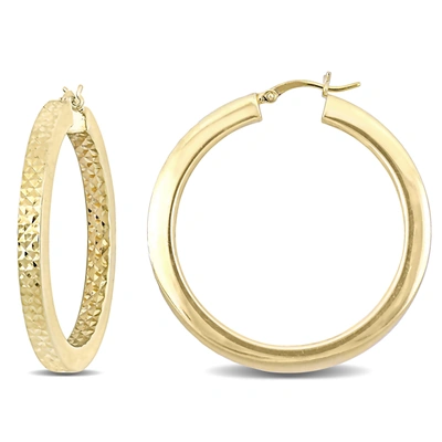 Mimi & Max 40mm Hoop Earrrings In Yellow Plated Sterling Silver