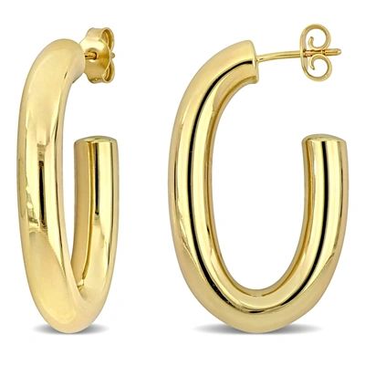 Mimi & Max Everyday Lightweight Open Hoop Trendy Earrings In 14k Yellow Gold