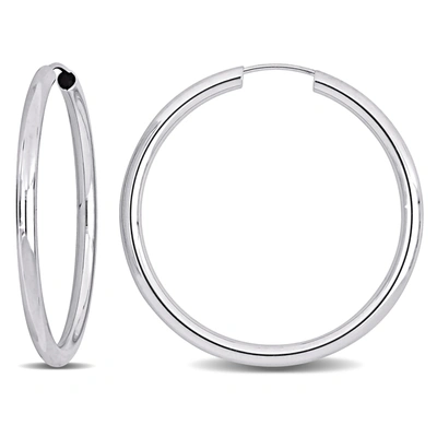Mimi & Max 30mm Hoop Earrings In 14k White Gold