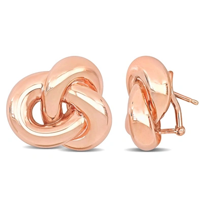 Mimi & Max 17mm Love Knot Earrings In 14k Rose Gold In Pink