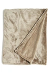 Northpoint Solid Lux Velvet Throw Blanket In Chino