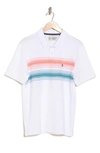 Original Penguin Chest Stripe Cotton Polo In Bright White