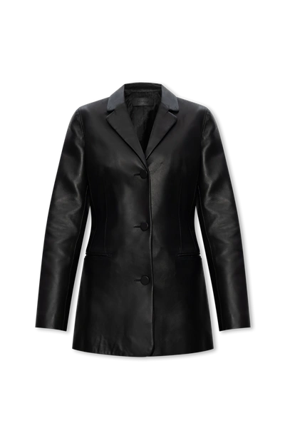 Off-white Black Leather Blazer In New