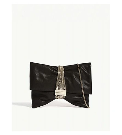Jimmy Choo Chandra Clutch Bag In Black/gold