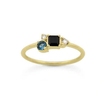 Monarc Jewellery Midnight Cluster Ring Gold Vermeil