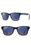 Shwood 'canby' 53mm Polarized Sunglasses - Black/ Surf Resin/ Blue