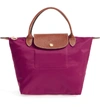 Longchamp 'small Le Pliage' Top Handle Tote - Purple In Dahlia