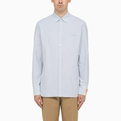 【関税&送料込】Golden Goose White Blue Striped Shirt With L Golden Goose White And Blue Striped Shirt | ModeSens