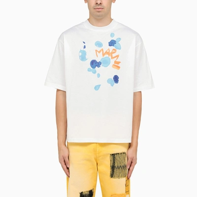 Alexander Mcqueen White T-shirt Star Collection In Multicolor