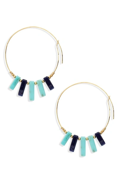 Gas Bijoux Hoop Earrings In Turquoise/ Blue