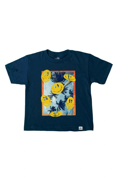 Kid Dangerous Kids' Smiley Palm Skate Graphic T-shirt In Blue