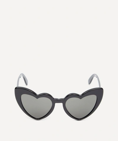 Saint Laurent Lou Lou Heart Cat-eye Sunglasses In Black