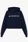 Givenchy Navy Blue Logo Hoodie In New