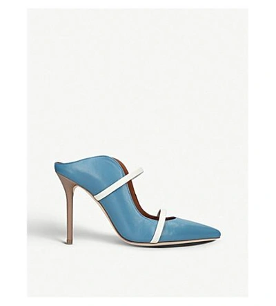 Malone Souliers Maureen Leather Mules In Blue