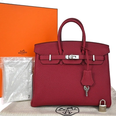 Hermes Hermès Birkin 25 Red Leather Handbag ()