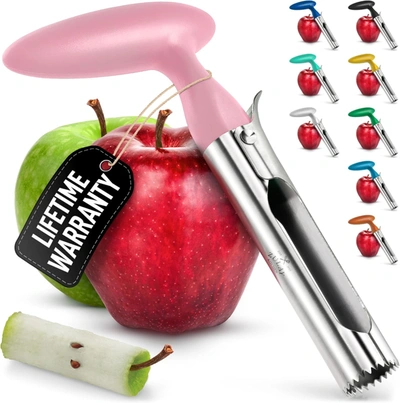 Zulay Kitchen Durable Stainless Steel Apple Corer Remover In Pink