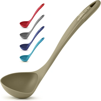 Zulay Kitchen Comfort Grip Soup Spoon, Cooking And Serving Ladle In Green