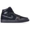 Nike Jordan Men's Air Jordan 1 Mid Retro Basketball Shoes, Black - Size 13.0
