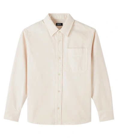 Apc Basile Brodée Poitrine Overshirt In Caa - Chestnut Brown