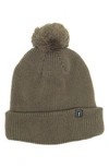 Pga Tour Pompom Ribbed Beanie In Industrial Green