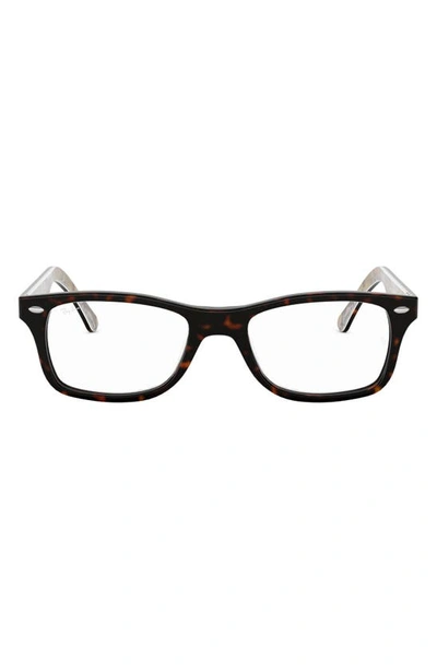 Ray Ban 50mm Square Optical Glasses In Havana