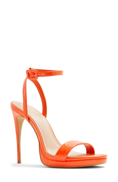 Aldo Kat Ankle Strap Platform Sandal In Orange