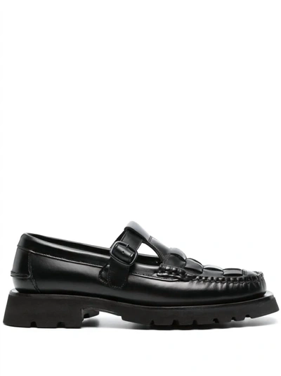 Hereu Soller Interwoven-design Leather Loafers In Black