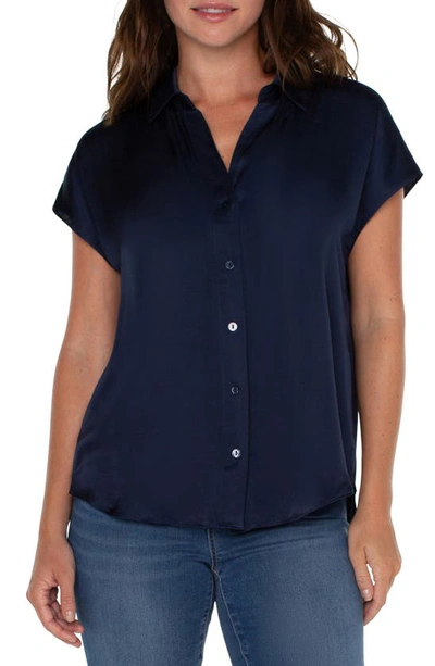 Liverpool Los Angeles Dolman Sleeve Shirt In Dark Navy