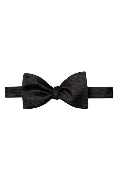 Eton Navy Herringbone Silk Bow Tie