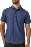 7 Diamonds Liberty Stretch Short Sleeve Button-up Shirt In Navy