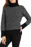 Nic + Zoe Cozy Spot Turtleneck Sweater In Black Mix