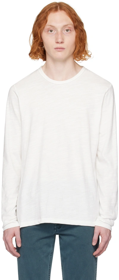 Rag & Bone White Classic Flame Long Sleeve T-shirt In Wht