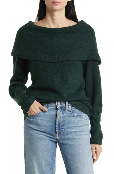 Beachlunchlounge Priscilla Boat Neck Sweater In Evergreen