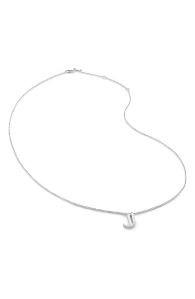 Monica Vinader Initial Pendant Necklace In Sterling Silver - J