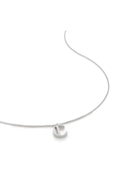 Monica Vinader Initial Pendant Necklace In Sterling Silver - C