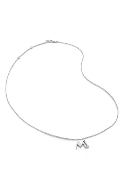 Monica Vinader Initial Pendant Necklace In Sterling Silver - M