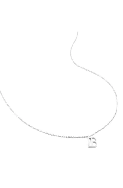 Monica Vinader Initial Pendant Necklace In Sterling Silver - B