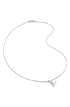 Monica Vinader Initial Pendant Necklace In Sterling Silver - V