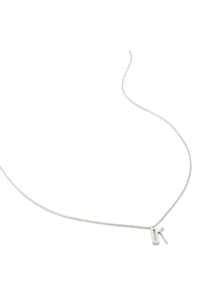 Monica Vinader Initial Pendant Necklace In Sterling Silver - K