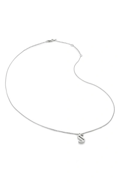 Monica Vinader Initial Pendant Necklace In Sterling Silver - S