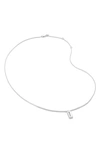 Monica Vinader Initial Pendant Necklace In Sterling Silver - I