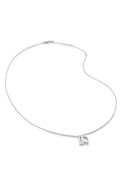 Monica Vinader Initial Pendant Necklace In Sterling Silver - R