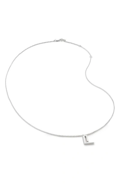 Monica Vinader Initial Pendant Necklace In Sterling Silver - L