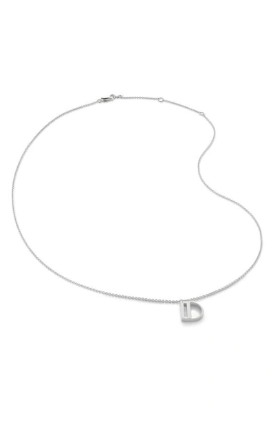 Monica Vinader Initial Pendant Necklace In Sterling Silver - D