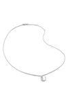 Monica Vinader Initial Pendant Necklace In Sterling Silver - U