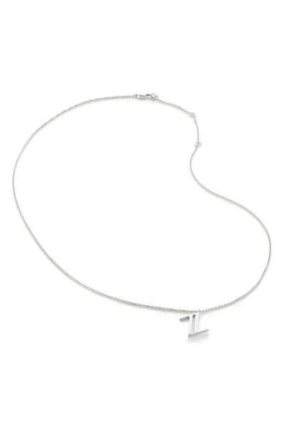 Monica Vinader Initial Pendant Necklace In Sterling Silver - Z