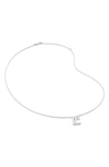 Monica Vinader Initial Pendant Necklace In Sterling Silver - E