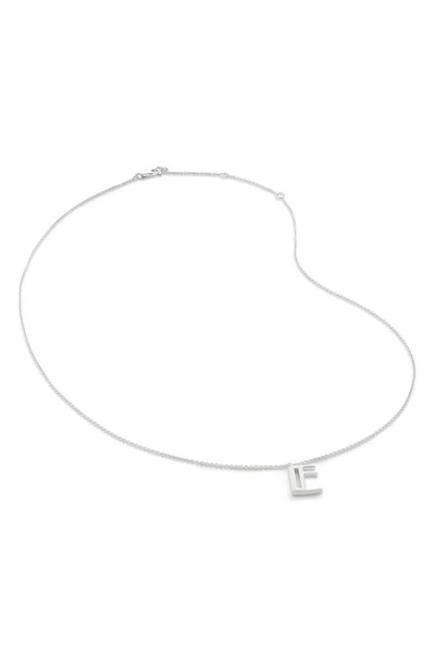 Monica Vinader Initial Pendant Necklace In Sterling Silver - E