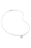 Monica Vinader Initial Pendant Necklace In Sterling Silver - O