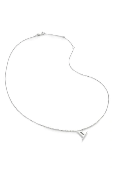 Monica Vinader Initial Pendant Necklace In Sterling Silver - Y